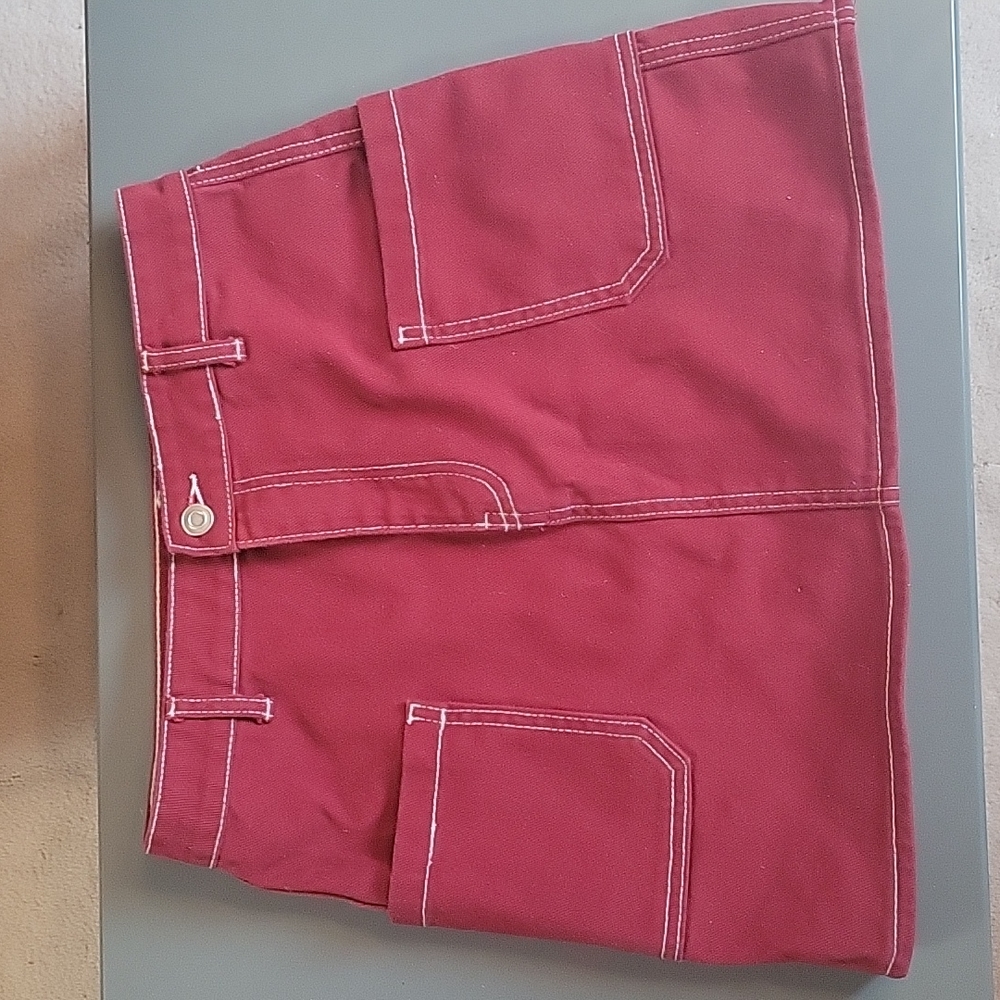Deep Red Forever 21 Mini Short Skirt with Pockets Size M Juniors